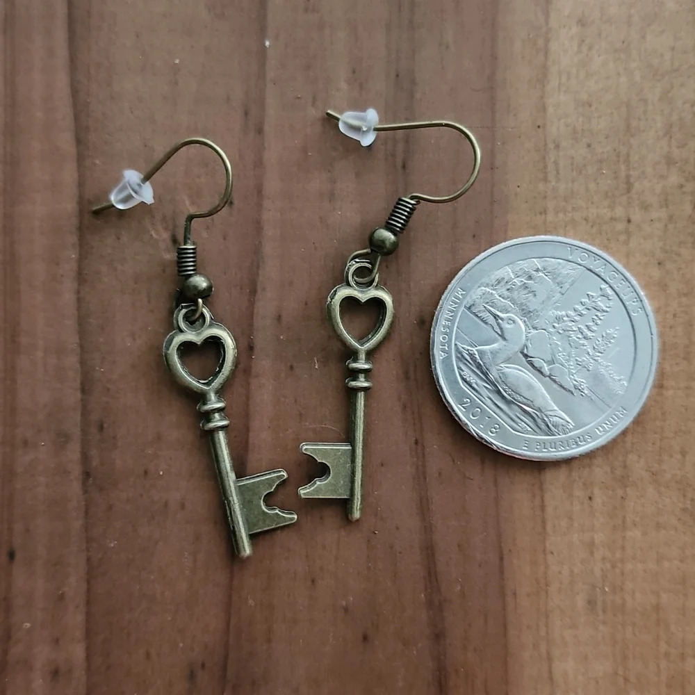 Vintage Key Earrings